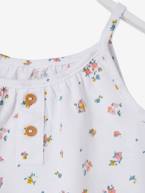 Camisola de cavas às riscas com alças finas, para bebé BRANCO CLARO ESTAMPADO+rosa 