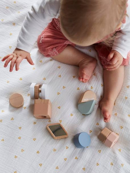 Cubos sensoriais Montessori, em madeira FSC® multicolor 