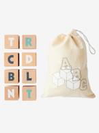10 cubos grandes Montessori, com letras, em madeira FSC® multicolor 