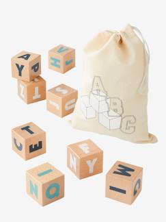 -10 cubos grandes Montessori, com letras, em madeira FSC®
