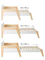 Cama evolutiva Montessori, 3 tamanhos, para criança, Retro BRANCO CLARO LISO 