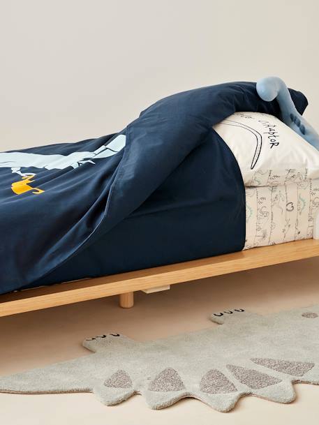 Conjunto de cama, para criança Magicouette®, Dinossauros AZUL ESCURO LISO COM MOTIVO 