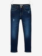 Jeans slim morfológicos 'waterless', medida das ancas MÉDIA, para menina AZUL ESCURO DESBOTADO+AZUL ESCURO LISO+PRETO ESCURO LISO 
