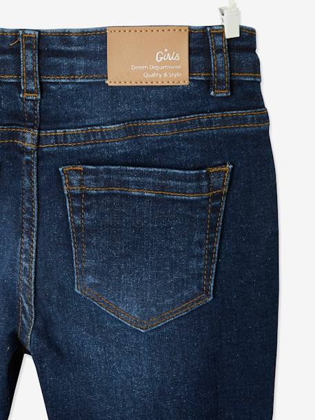 Jeans slim morfológicos 'waterless', medida das ancas LARGA, para menina AZUL ESCURO DESBOTADO+AZUL ESCURO LISO+CINZENTO ESCURO LISO+PRETO ESCURO LISO 