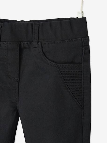 Calças tipo jeggings indestrutíveis, para menina PRETO ESCURO LISO 