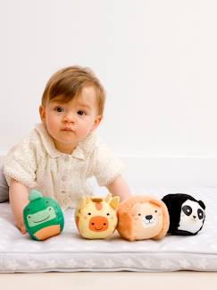 Brinquedos-Primeira idade-Primeiras manipulações-As Dooballs - Conjunto de 4 bolas em forma de bonecos-doudou - BABYTOLOVE