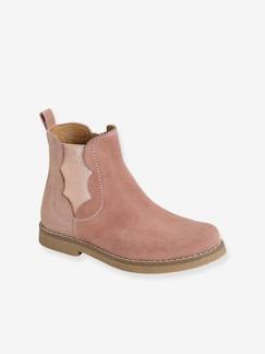 Calçado-Calçado menina (23-38)-Botins-Botas em pele, com fecho e elástico, para menina