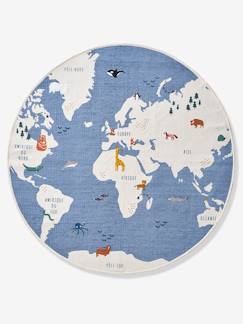Sur les rails-Têxtil-lar e Decoração-Tapete redondo, Mapa Mundo