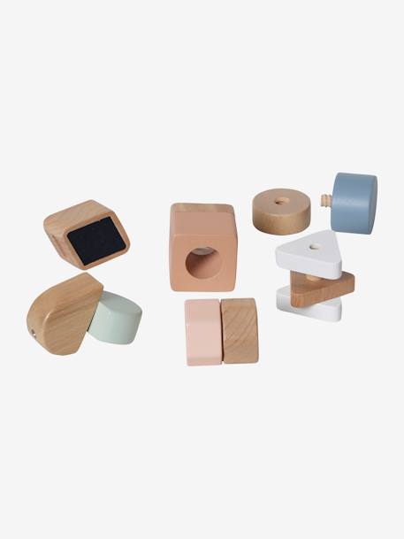 Cubos sensoriais Montessori, em madeira FSC® multicolor 