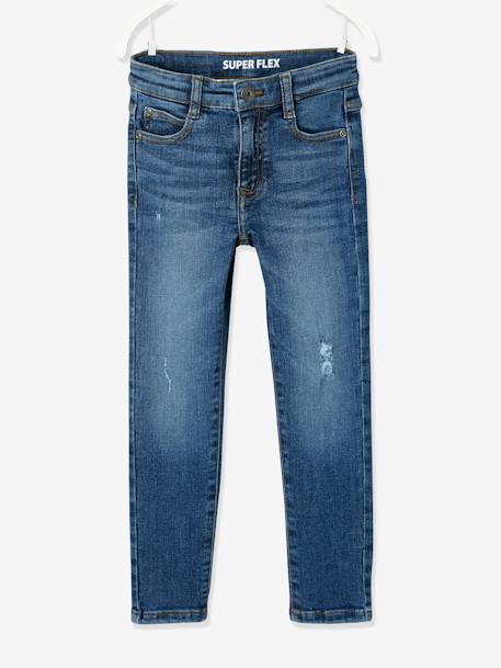 Jeans Superflex, para menino AZUL ESCURO DESBOTADO+AZUL ESCURO LISO 