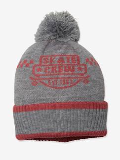 Menino 2-14 anos-Acessórios-Gorro "skate" com pompom, para menino, Oeko Tex®