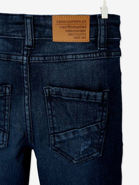 Jeans Superflex, para menino AZUL ESCURO DESBOTADO+AZUL ESCURO LISO 