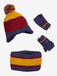 Menino 2-14 anos-Conjunto gorro + gola snood + luvas, para menino, Oeko Tex®