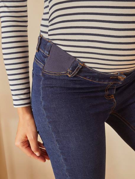 Jeans skinny, para grávida AZUL ESCURO LISO 