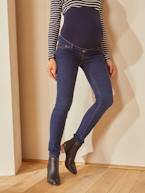 Jeans slim, faixa sem costuras, para grávida AZUL CLARO DESBOTADO+AZUL ESCURO LISO+CINZENTO ESCURO LISO 