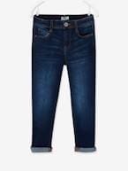 Jeans slim morfológicos 'waterless', medida das ancas ESTREITA, para menino AZUL ESCURO DESBOTADO+AZUL ESCURO LISO+CINZENTO ESCURO LISO COM MOTIV+double stone 