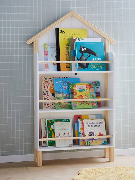 Estante de livros Montessori, Bord de Mer BRANCO CLARO LISO 