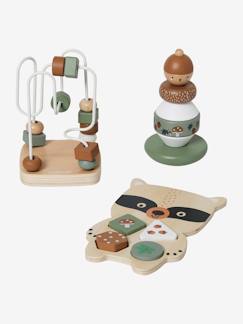 Brinquedos-Primeira idade-Conjunto de 3 brinquedos de despertar, em madeira FSC®, Green Forest