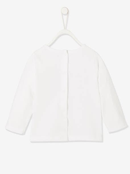 Camisola de mangas compridas com mensagem, para bebé azul-medio+BRANCO CLARO LISO COM MOTIVO 