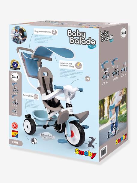 Triciclo Baby Balade plus - SMOBY azul-claro+rosa 