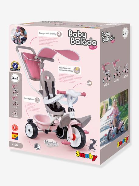 Triciclo Baby Balade plus - SMOBY azul-claro+rosa 