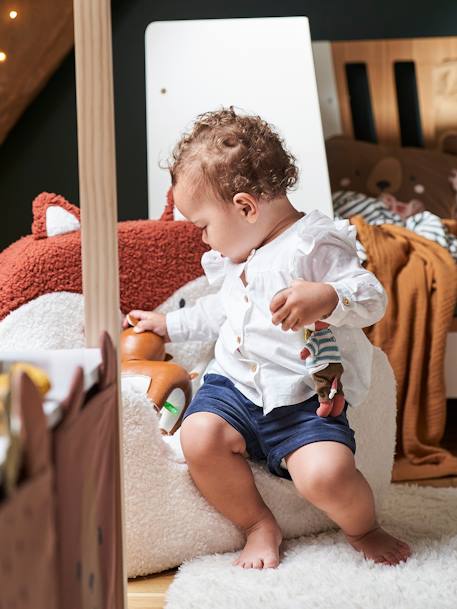 Cadeirão em espuma e imitação pelo, Raposa BRANCO MEDIO BICOLOR/MULTICOLO 