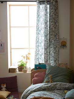 Têxtil-lar e Decoração-Cortinado translúcido, com ilhós, estampado folhas, Hanoï