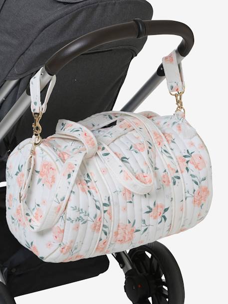 Saco muda-fraldas Baby Roll, em gaze de algodão BRANCO CLARO ESTAMPADO+BRANCO MEDIO ESTAMPADO 