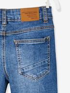 Jeans direitos morfológicos, medida das ancas LARGA, para menino AZUL ESCURO DESBOTADO+AZUL ESCURO LISO 