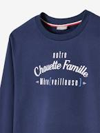 Sweat para mulher 'notre Chouette Famille' coleção cápsula da Vertbaudet AZUL ESCURO LISO 