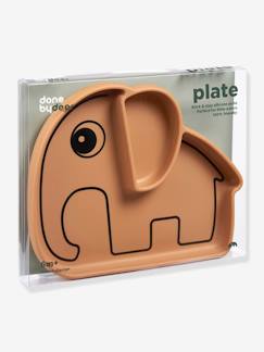 Prato DONE BY DEER Stick&Stay, Elefante em silicone