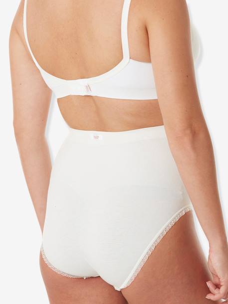 Cuecas de cintura subida para grávida, sem costuras, Organic da CACHE COEUR BRANCO CLARO LISO 