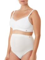 Cuecas de cintura subida para grávida, sem costuras, Organic da CACHE COEUR BRANCO CLARO LISO+ROSA CLARO LISO 