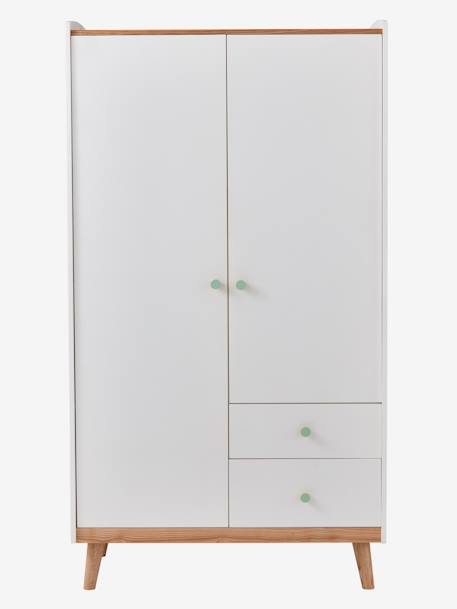 Armário com 2 portas, tema Confetes BRANCO MEDIO LISO COM MOTIVO+VERDE MEDIO LISO 