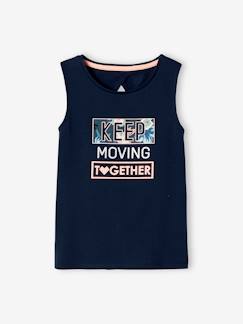 Menina 2-14 anos-T-shirts-Top de desporto sem costas, para menina