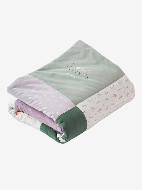 Colcha em patchwork Doce Provença VIOLETA MEDIO LISO COM MOTIVO 