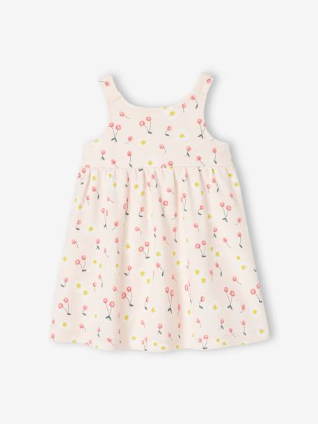 Vestido de cavas, para bebé cru+fúchsia+ROSA CLARO ESTAMPADO 