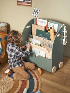 Quarto e Arrumação-Arrumação-Estante para livros com rodas Montessori, linha School