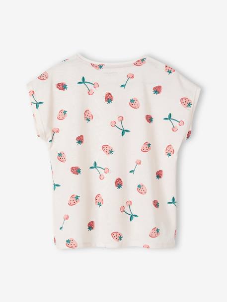 T-shirt estampada, com laço fantasia, para menina baunilha+caqui+cru+ROSA MEDIO ESTAMPADO+verde 