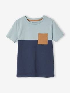 T-shirts-T-shirt coloblock de mangas curtas, para menino