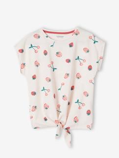 -T-shirt estampada, com laço fantasia, para menina