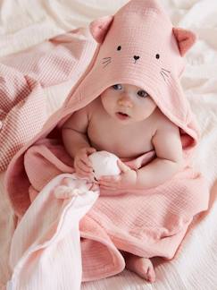 Bebé 0-36 meses-Capas, roupões de banho-Capa de banho + luva em gaze de algodão bio*