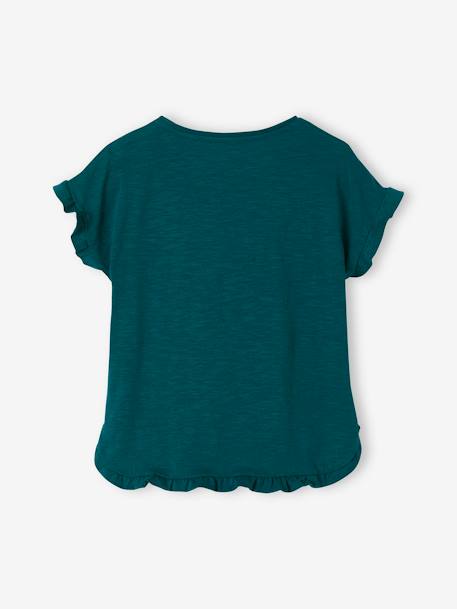 T-shirt com folho e lantejoulas, para menina rosa-pálido+rosa-velho+VERDE ESCURO LISO COM MOTIVO+verde-água 