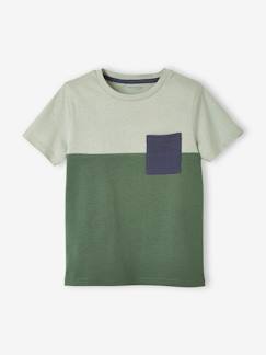 T-shirts-T-shirt coloblock de mangas curtas, para menino