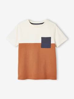 -T-shirt coloblock de mangas curtas, para menino