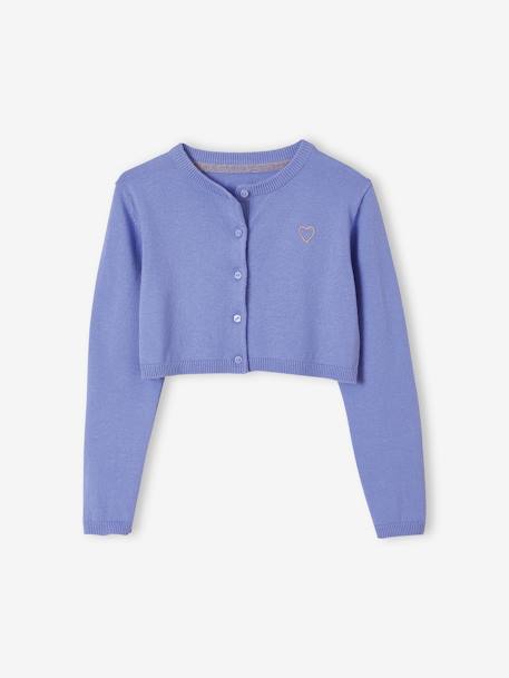 Casaco estilo bolero para menina VIOLETA MEDIO LISO 