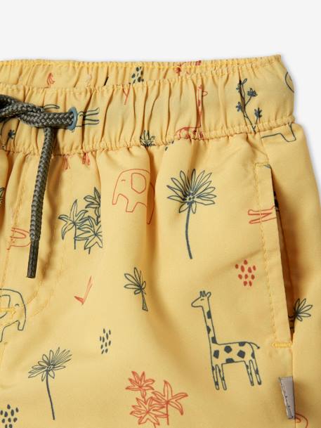 Calções de banho selva, para bebé menino AMARELO CLARO ESTAMPADO 