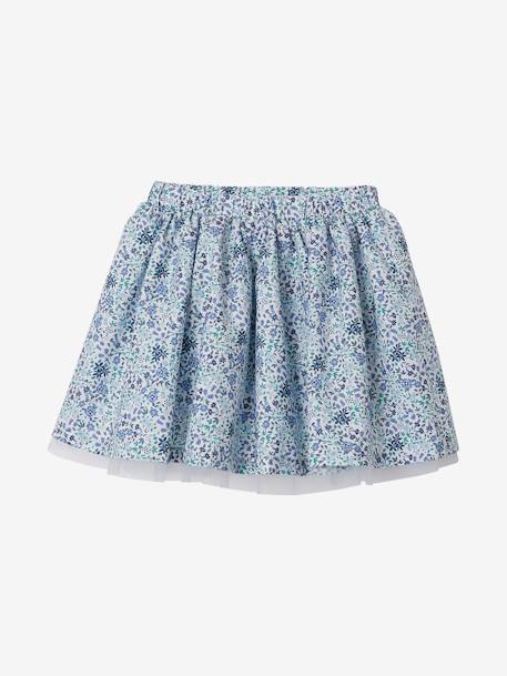 Saia de cerimónia, às flores, para menina BRANCO CLARO ESTAMPADO+cru 