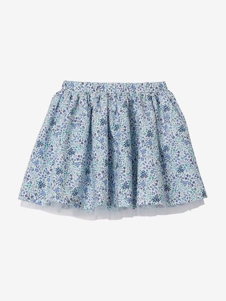 Saia de cerimónia, às flores, para menina BRANCO CLARO ESTAMPADO+cru 