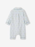 Pijama em flanela de algodão, para bebé BRANCO CLARO QUADRADOS 
